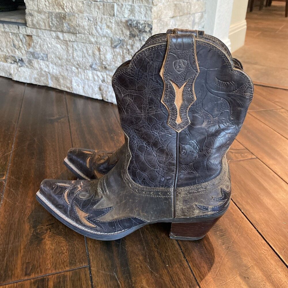 ARIAT DAHLIA Brown Leather Cowgirl Western Boots 10008780 Woman’s Size 7.5 B